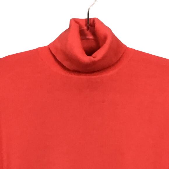 J. Crew Merino Wool Turtleneck Sweater Side Slits Relaxed Coral Pink sz S Barbie - Picture 5 of 11